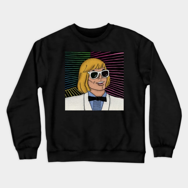 Glitchy Computer Man Crewneck Sweatshirt by Jim_Nauseum